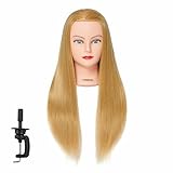 Training Head 26'-28' Mannequin Head Synthetic Fiber Cosmetology Doll Head Hair Styling Manikin Braiding Head Hairdresser Training Model for Cutting Braiding Practice with Clamp (92018W2720)