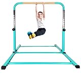 PreGymnastic Updated Gymnastics Bar-No Wobble Gymnastic Bar for Kids, Weight Limit 300 lbs, Gymnastics Kip Bar Adjustable Height