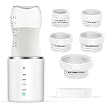 Bottle Warmer, Baby Bottle Warmer with 5 Adapters, Portable Bottle Warmer Rechargeable with Precise Temperature Selection & Beep Prompt, Travel Bottle Warmer for Breastmilk & Babys Brew