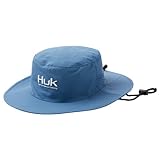HUK mens Boonie | Wide Brim Fishing UPF 30+ Sun Protection Bucket Hat, Titanium Blue, One Size US