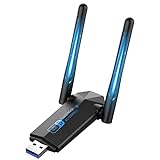 ElecMoga USB WiFi Adapter, 1300Mbps WiFi Dongle USB 3.0 Dual Band 5G/2.4G Wireless Network Adapter for Desktop Laptop PC, Dual 5dBi Antennas, Supports Windows 11/10/8.1/8/7, Mac OS 10.9-10.15