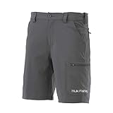 Huk Men's Standard Next Level Quick-Drying Performance Fishing Shorts, Charcoal-10.5', Large