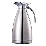 Sumerflos 68 Oz Stainless Steel Coffee Thermal Carafe/Double Walled Vacuum Thermos Insulated / 12 Hour Heat Retention / 2 Liters (Silver)