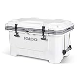 Igloo White IMX 70 Qt Lockable Insulated Ice Chest Injection Molded Cooler with Carry Handles