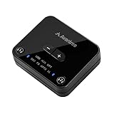 Avantree Audikast Plus Bluetooth 5.0 Transmitter for TV with Volume Control, aptX Low Latency Audio Adapter for 2 Headphones (Optical, AUX, RCA, USB), Class 1 Long Range 100ft - No Receiver Mode