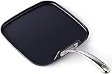 Cooks Standard Nonstick Square Griddle Pan 11 x 11-Inch, Hard Anodized Cookware Griddle Pan, Black
