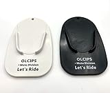 Motorcycle Kickstand Pad 2 Pack (Black and White)-Biker Kick Stand Puck Support Coaster-Stabilize Bike for Parking on Soft Soil, Gravel or Hot Pavement