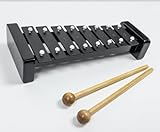 Professional Classic Wooden Glockenspiel Xylophone with 8 Metal Keys for Adults & Kids - Includes 2 Wooden Beaters