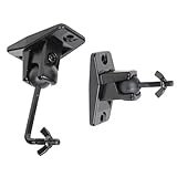 VideoSecu Speaker Wall Ceiling Mount Bracket One Pair for Universal Satellite, fits Keyhole and Thread Hole with 1/4 20 Threads, 4mm and 5mm Black 1ST