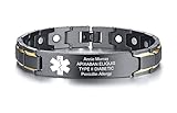MEALGUET Medical ID Bracelet for Men : Stylish Free Engraving Stainless Steel Masculine Medical Alert Bracelet Personalized Medic ID Bracelet Jewelry for Men Dad, Not for Pacemaker