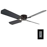 RecPro RV Ceiling Fan | 12V | 42' Brushed Nickel/Rubbed Bronze Finish | 4 Blades | Includes Switch (Rubbed Bronze - Black)