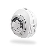 GE 24-Hour Heavy Duty Indoor Plug-In Mechanical Timer, 1 Grounded Outlet, 30 Minute Intervals, Daily On/Off Cycle, for Lamps, Portable Fans, Seasonal Lighting, Appliances and more, UL Listed, 15153