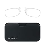 ThinOptics unisex-adult Reading Glasses + Black Universal Pod Case | Clear Frames, 1.50 Strength Readers Clear Frames / Black Case, 44 mm
