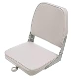 Attwood 98395GY Low-Back Padded Boat Seat, Gray, High-Impact Plastic Frame, 15 Inches W x 16 Inches D x 16 Inches H