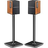 Perlegear Universal Speaker Stand- Bookshelf Speaker Stands Holds 22lbs Speaker Stand Pair with Cable Management Surround Sound Speaker Stand- PGSS6