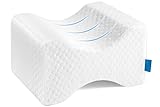 LESUMI Memory Foam Knee Pillow, Sleeping Leg Pillow, for Side Sleepers & Pregnant Women - for Spinal Alignment, Relief Sciatica, Knee, Back, Leg & Hip Pain, with Washable Cover & Travel Bag, White