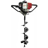 GardenTrax Earth Auger Combo 43cc 2cycle Powerhead with 8 Inch Auger Drill Bit EPA Compliant Post Hole Digger