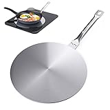 RAINBEAN 9.25Inch Heat Diffuser Simmer Ring Plate, Stainless Steel with Handle, Induction Adapter Plate for Gas Stove Glass Cooktop Converter, Flame Guard Induction Hob Ring Plate