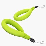 Avorast 2 Pack Waterproof Camera Float, Waterproof Float Strap for Underwater Camera, Universal Floating Wristband Hand Grip Lanyard Compatible with GoPro, Waterproof Pouch Case (Electric Green)