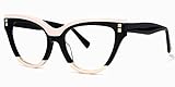 Voogueme Cat Eye Readers Blue Light Blocking Reading Glasses for Women Anti UV Eyestrain Eyewear Dalila OA01858-02, 1.5X Strength