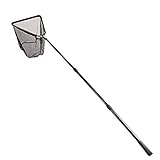 Fiblink 118 inches Folding Fishing Landing Net Fish Net with Extending Telescoping Aluminum Pole Handle (59-118 inches)