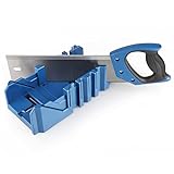 Olympia Tools Saw Storage Mitre Box with 14-Inch Backsaw with 90 degree, 45 degree, and 22-1/2 degree Angle Slot Types Plastic Saw Box for Woodworker Carver Carpenter