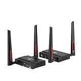 gofanco 5GHz Wireless HDMI Extender Kit – Up to 656ft (200m) at 1080p, Supports Up to 4 Receivers, Dual Antenna, Long Range, 5GHz Frequency, Loopout, IR Extension, 2ch PCM Audio (HDwireless1x4)