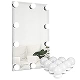 Waneway Vanity Lights for Mirror, DIY Hollywood Lighted Makeup Mirror with Plug in Dimmable Lights, Stick on LED Mirror Light Kit for Vanity Set, for Bathroom Wall Mirror, 10-Bulb