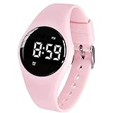 e-vibra Vibrating Alarm Watch, Water Resistant Potty Training Watch Rechargeable Medical Reminder Watch with Timer and 15 Daily Alarms (Pink)