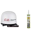 Winegard PL-7000R Dish Playmaker White Portable Antenna with Wally HD Satellite Receiver Bundle + Dicor 501LSW-1 Epdm Self-Leveling Lap Sealant-10.3 Oz. Tube, White, 10.3 Fluid_Ounces