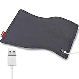 Comfheat USB Heating Pad, 5V Heated Travel Blanket Pads for Car Airplane, 3 Heat Settings & Auto Shut Off, Hot Therapy for Pain Relief Abdomen Cramps, with USB Adapter (16'x 12') (Non-Chargeable)