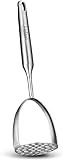 Potato Masher Cooking Utensil, Stainless Steel - One Piece, Dishwasher Safe - Heavy Duty Masher Kitchen Tool for Beans, Avocado, and More