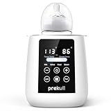 Bottle Warmer, prekull Fast Baby Bottle Warmer for Breastmilk, Formula with Accurate Temp Control, 48H Thermostat Baby Milk Warmer with Thaw, Night Light, Bottle Warmers for All Bottles