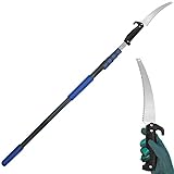 Karveden Pole Saw - 20 FT Telescoping Extension Pole Saws for Tree Trimming with 5FT-20FT Telescoping Pole, Anti-slip Handle, 19' 3X Detachable Saw for Tree Trimming, Camping, Manual Pruning Pole Saw