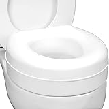 HealthSmart Raised Toilet Seat Riser That Fits Most Standard Bowls for Enhanced Comfort and Elevation with Slip Resistant Pads, 15x15x5, FSA & HSA Eligible