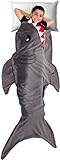 Silver Lilly Animal Tail Blanket - Plush Animal Sleeping Bag Blanket for Kids (Gray Shark)