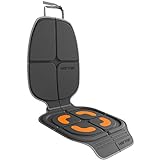 HEYTRIP Car Seat Protector, Rear-Facing/Forward Facing, for 0~12 Years Old Children, Waterproof, Easy Cleanup, Non-Slip, Fit Most Car Seats(Dark Grey Orange)