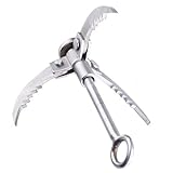 TRIWONDER Grappling Hook Gravity Rock Climbing Hooks Folding Claws Stainless Steel Anchor for Climbing, Hiking, Tree Limb Removal (Silver - 3 Claws)