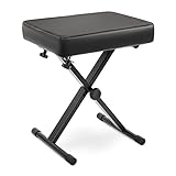 Pyle Adjustable Padded Keyboard X Bench with Three Holes on Each Leg, 4 Non-Slip Rubber Feet, Designed to Fit Users and Playing Styles-PKBENTS