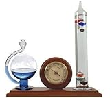 Ambient Weather WS-YG501 Galileo Thermometer, Hygrometer and Glass Fluid Barometer