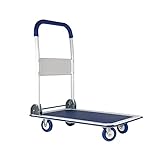 Upgraded Lifetime Appliance Upgraded Foldable Push Cart Dolly | 330 lbs. Capacity Moving Platform Hand Truck | Heavy Duty Space Saving Collapsible | Swivel Push Handle Flat Bed Wagon
