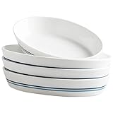 UIBFCWN Au Gratin Baking Dishes, Gratin Dishes Oval Baking Pans, Set of 4 Baking Dish Set, Individual Lasagne Pan, Oven Safe, Bakeware, 7.5''x4.5'' - Style C