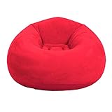 Beanless Bag Inflatable Chair, Air Sofa Outdoor Inflatable Lazy Sofa Chair, Washable Couch Bean Bag Chair Folding,for Organizing Plush Toys Or Memory Foam--Red