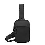 Small Crossbody Bags for Women Men, Waterproof Mini Crossbody Fanny Pack with Front Pocket, Small Sling Bag Cell Phone Passport Bag with Adjustable Strap (Black)