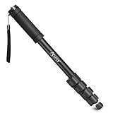 Acuvar 62' Inch Monopod with Integrated Safety Strap and 4 Section Extending Pole for All Digital Cameras, DSLR, Mirrorless, Compact Cameras