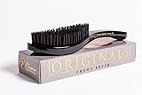 Crown Quality Products Original Contour 360 Wave Brush - Hard Flex Bristles (Black, Gold) Hairbrush