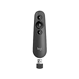 Logitech R500s Laser Presentation Remote Clicker with Dual Connectivity Bluetooth or USB for Powerpoint, Keynote, Google Slides, Wireless Presenter - Black (Class 1 Laser)