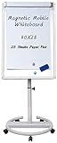 Mobile Dry Erase Board – 40x28 inches Magnetic Portable Whiteboard Stand Easel White Board Flipchart Easel Board with 25 Sheets Paper Pad