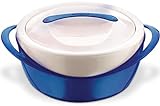 Pinnacle Large Insulated Casserole Dish with Lid 3.6 qt. Elegant Hot Pot Food Warmer/Cooler -Thermal Soup/ Salad Serving Bowl Stainless Steel Hot Food Container–Best Gift Set for Moms –Holidays Blue