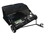 YARD COMMANDER - 42-Inch Tow Behind Lawn Sweeper - 17.79 Cubic-Feet Capacity with 42-Inch Clearing Width - 10-Inch Nylon Brushes - Never Flat Tire Design - Universal Hitch for Easy Attachment